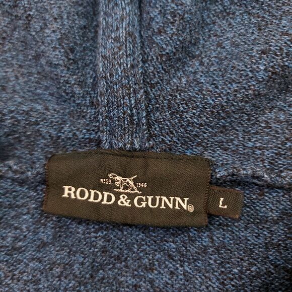 Rodd & Gunn Knit Kingsley Park Pullover Hoodie Mens Large Blue Cotton Soft - Picture 8 of 10